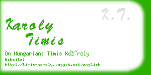 karoly timis business card